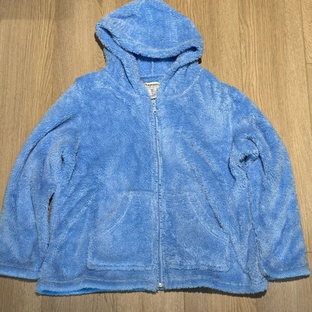 Potpourri Blue Plush Zip-Up Hoodie | New Condition